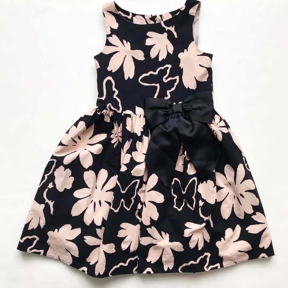NEXT floral print bow  dress EUC 8Y